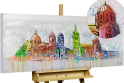 Handgemaltes Gemälde 'Marseille Skyline Silhouette' 120x60cm | inkl. Echtheitszertifikat