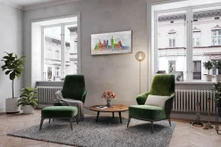 Handgemaltes Gemälde 'Marseille Skyline Silhouette' 120x60cm | inkl. Echtheitszertifikat
