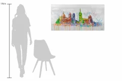 Handgemaltes Gemälde 'Marseille Skyline Silhouette' 120x60cm | inkl. Echtheitszertifikat
