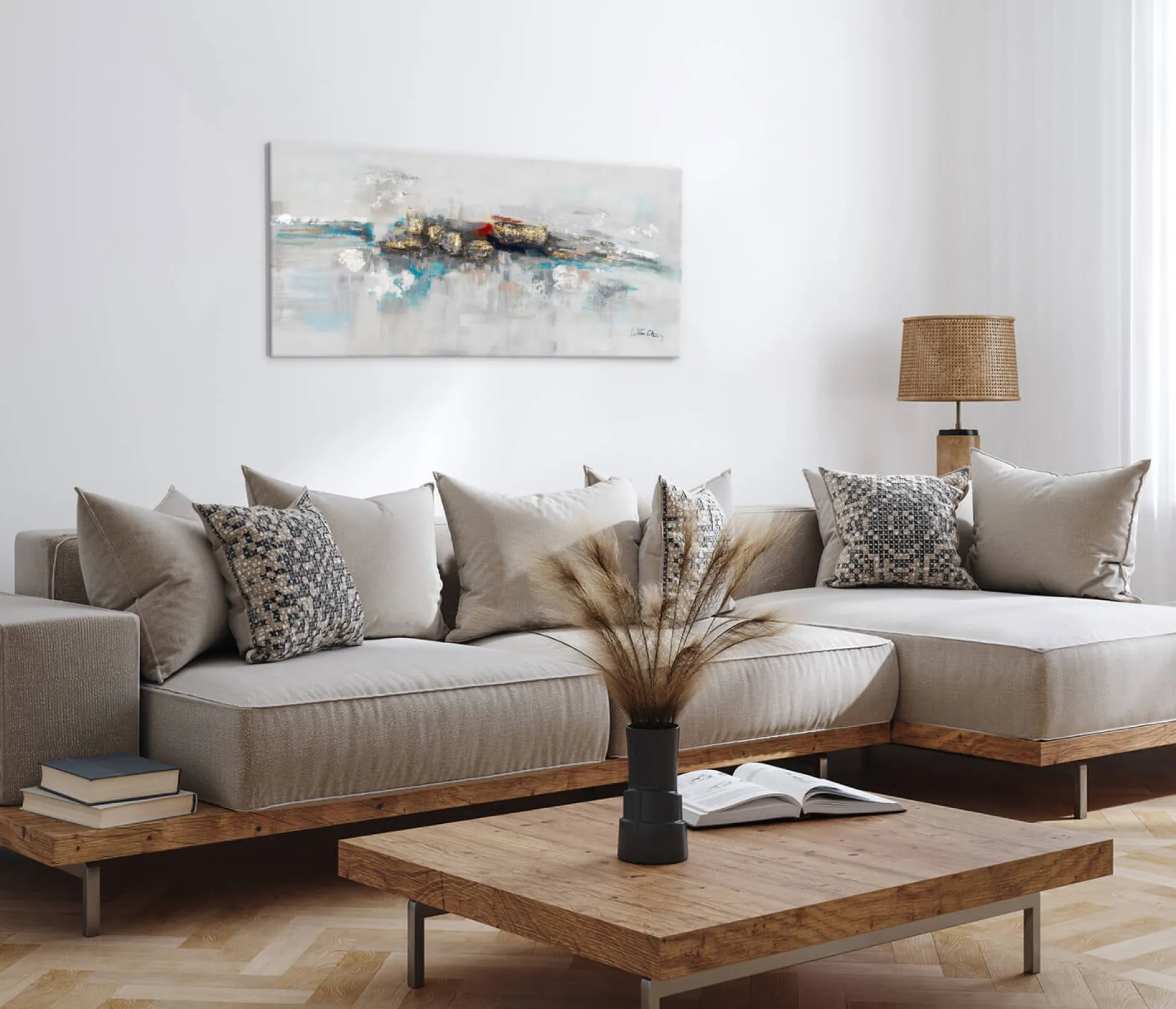 Handgemaltes Gemälde 'Mirage' 120x60cm | inkl. Echtheitszertifikat