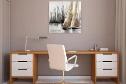 Handgemaltes Gemälde 'Mit dir um die Welt' 80x80cm | inkl. Echtheitszertifikat