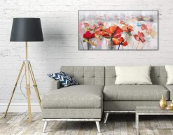 Handgemaltes Gemälde 'Mohnblumenmeer' 120x60cm | inkl. Echtheitszertifikat
