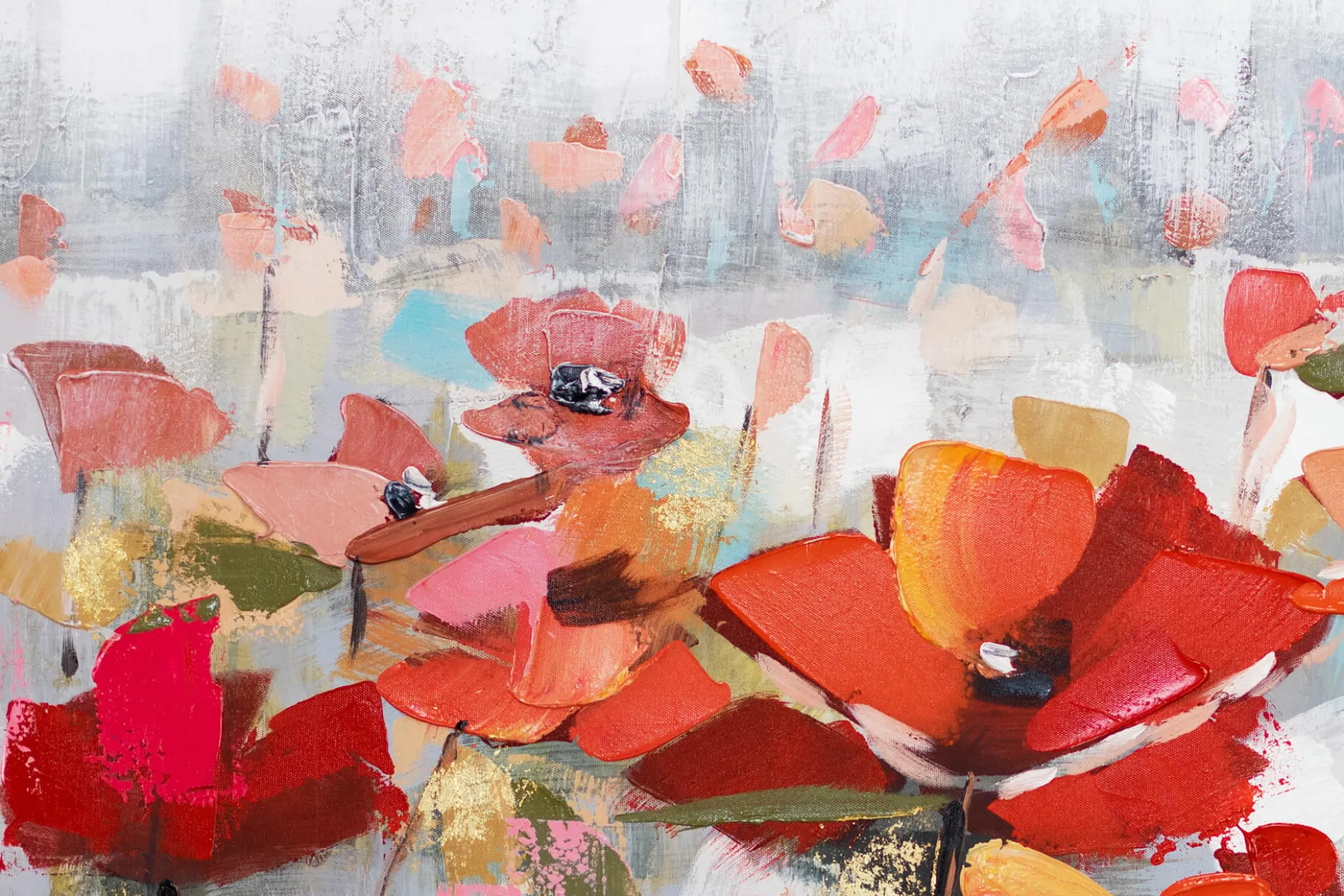 Handgemaltes Gemälde 'Mohnblumenmeer' 120x60cm | inkl. Echtheitszertifikat