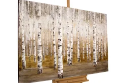 Handgemaltes Gemälde 'Morgentau im Birkenwald' 120x80cm | inkl. Echtheitszertifikat