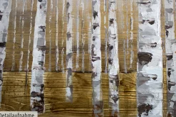 Handgemaltes Gemälde 'Morgentau im Birkenwald' 120x80cm | inkl. Echtheitszertifikat