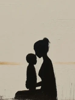 Handgemaltes Gemälde 'Mutter-Kind-Umarmung' | Echtheitszertifikat inklusive