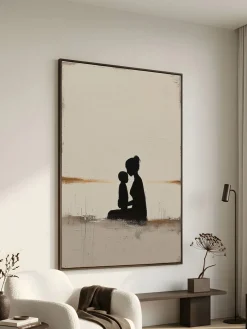 Handgemaltes Gemälde 'Mutter-Kind-Umarmung' | Echtheitszertifikat inklusive