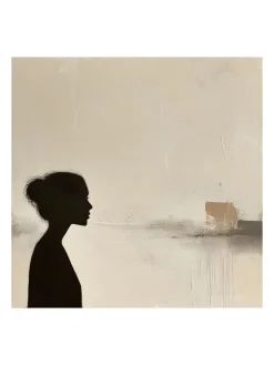 Handgemaltes Gemälde 'Mutterprofil-Silhouette' | Echtheitszertifikat inklusive