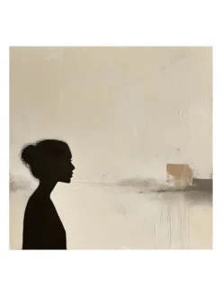 Handgemaltes Gemälde 'Mutterprofil-Silhouette' | Echtheitszertifikat inklusive