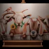 Handgemaltes Gemälde 'Neugierige Ziegenbande' 100x50cm | inkl. Echtheitszertifikat