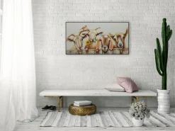 Handgemaltes Gemälde 'Neugierige Ziegenbande' 100x50cm | inkl. Echtheitszertifikat