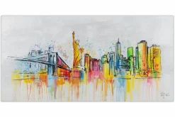 Handgemaltes Gemälde 'New York Skyline Silhouette' 120x60cm | inkl. Echtheitszertifikat
