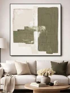 Handgemaltes Gemälde 'Olive Balance' 60x60cm | inkl. Echtheitszertifikat