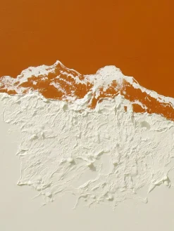 Handgemaltes Gemälde 'Orange Bergpanorama' | Echtheitszertifikat inklusive