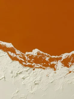 Handgemaltes Gemälde 'Orange Bergpanorama' | Echtheitszertifikat inklusive
