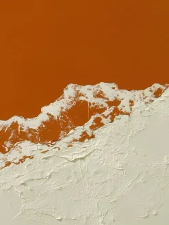Handgemaltes Gemälde 'Orange Bergpanorama' | Echtheitszertifikat inklusive