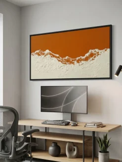 Handgemaltes Gemälde 'Orange Bergpanorama' | Echtheitszertifikat inklusive