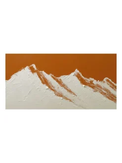 Handgemaltes Gemälde 'Orange Bergsilhouette' | Echtheitszertifikat inklusive