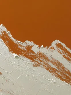 Handgemaltes Gemälde 'Orange Bergsilhouette' | Echtheitszertifikat inklusive