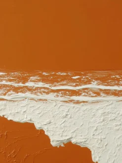 Handgemaltes Gemälde 'Orange Küstenrelief' | Echtheitszertifikat inklusive