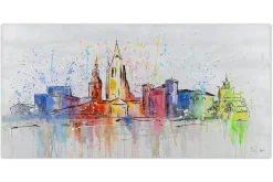 Handgemaltes Gemälde 'Oslo Skyline Silhouette' 120x60cm | inkl. Echtheitszertifikat
