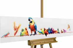 Handgemaltes Gemälde 'Paradiesvögel' 150x30cm | inkl. Echtheitszertifikat