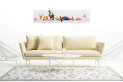 Handgemaltes Gemälde 'Paradiesvögel' 150x30cm | inkl. Echtheitszertifikat