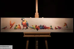 Handgemaltes Gemälde 'Paradiesvögel' 150x30cm | inkl. Echtheitszertifikat
