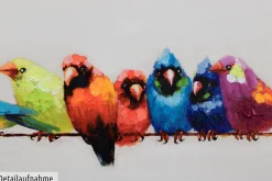 Handgemaltes Gemälde 'Paradiesvögel' 150x30cm | inkl. Echtheitszertifikat