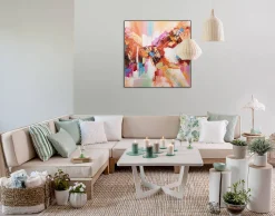 Handgemaltes Gemälde 'Paradiesische Welt' 80x80cm | inkl. Echtheitszertifikat