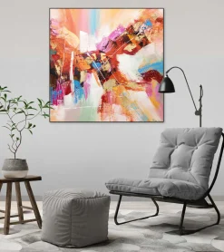 Handgemaltes Gemälde 'Paradiesische Welt' 80x80cm | inkl. Echtheitszertifikat