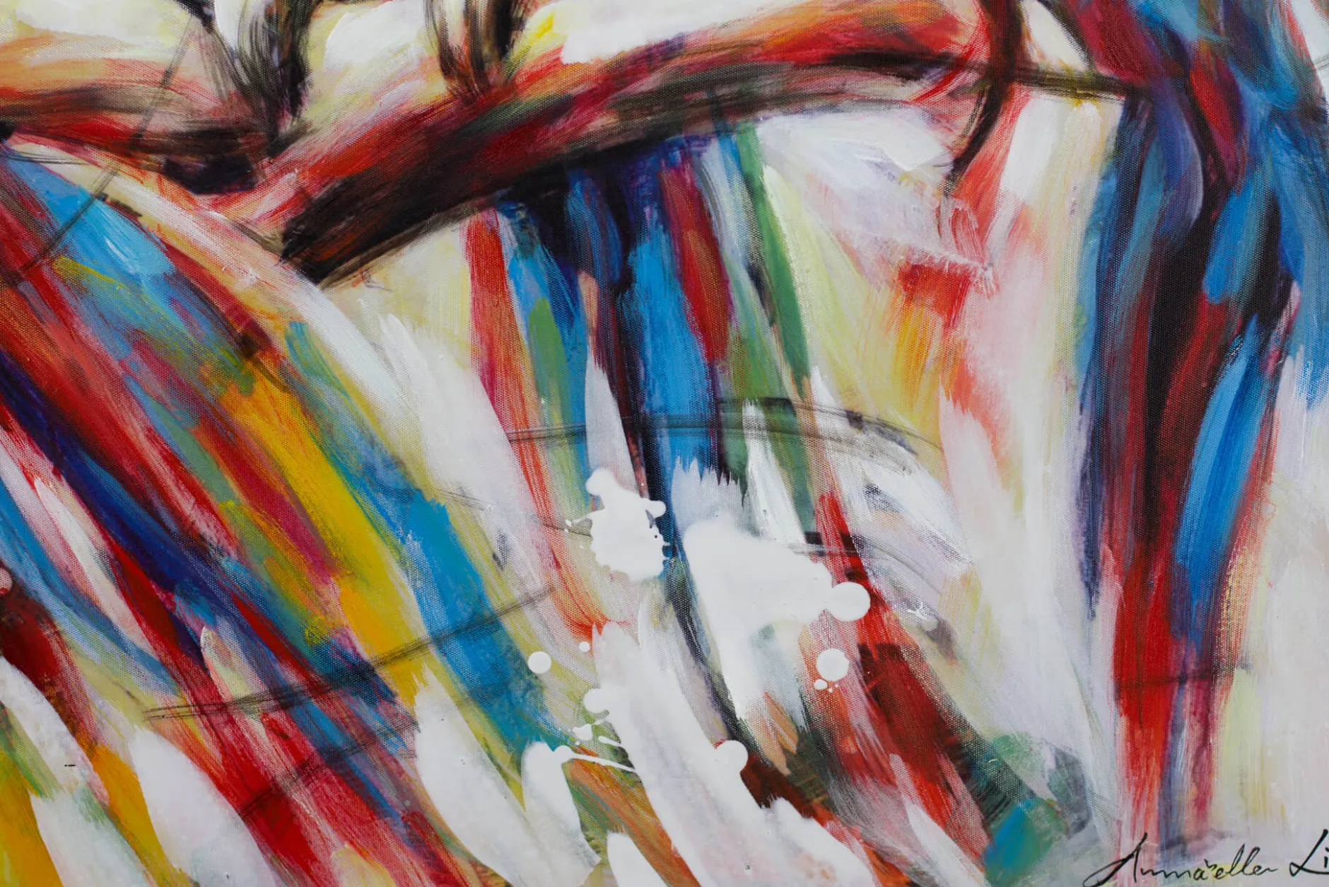 Handgemaltes Gemälde 'Parrots in Love' 100x75cm | inkl. Echtheitszertifikat