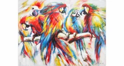 Handgemaltes Gemälde 'Parrots in Love' 100x75cm | inkl. Echtheitszertifikat