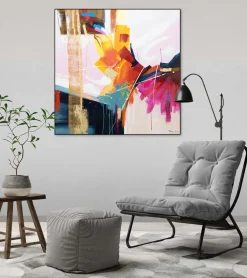 Handgemaltes Gemälde 'Passion der Farben' 80x80cm | inkl. Echtheitszertifikat