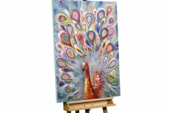 Handgemaltes Gemälde 'Pfau en Couleur' 70x100cm | inkl. Echtheitszertifikat