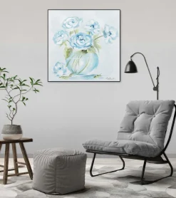 Handgemaltes Gemälde 'Poesie und Blumen' 60x60cm | inkl. Echtheitszertifikat