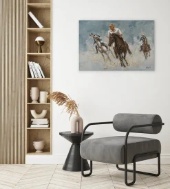 Handgemaltes Gemälde 'Polo Game' 90x60cm | inkl. Echtheitszertifikat