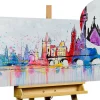 Handgemaltes Gemälde 'Prague Skyline Silhouette' 120x60cm | inkl. Echtheitszertifikat