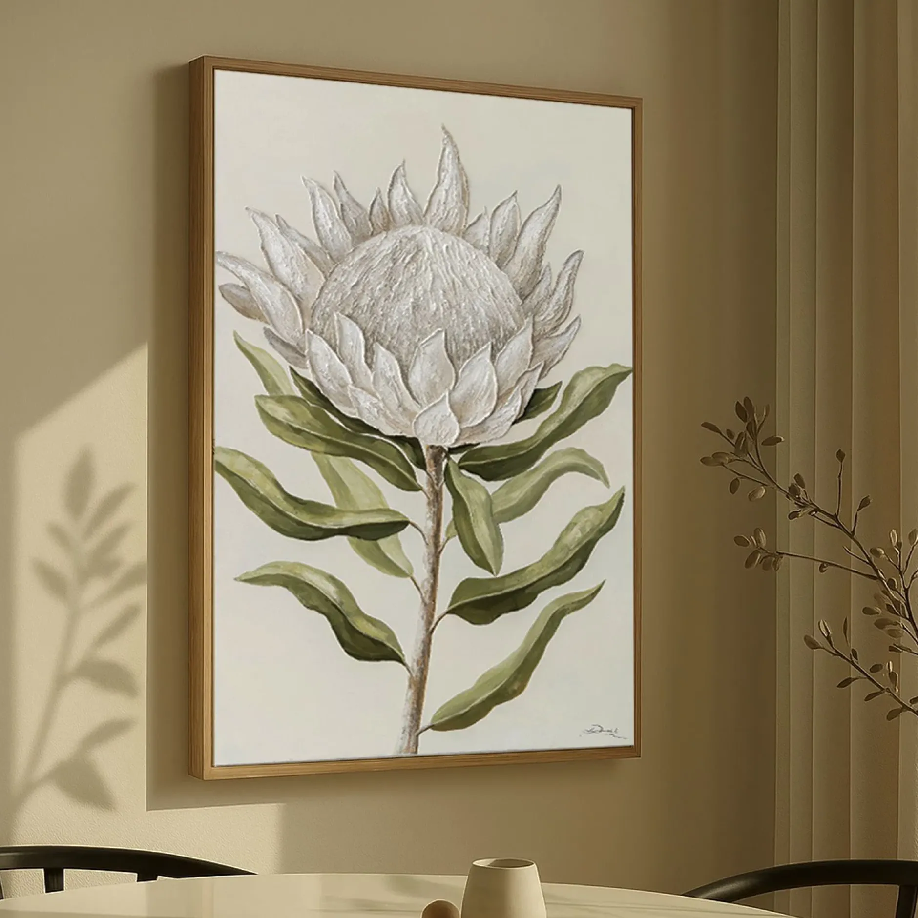 Handgemaltes Gemälde 'Protea-Stille' | Echtheitszertifikat inklusive