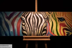 Handgemaltes Gemälde 'Psychedelic Zebra' 150x50cm | inkl. Echtheitszertifikat