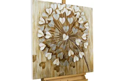 Handgemaltes Gemälde 'Pusteblume im Wind' 80x80cm | inkl. Echtheitszertifikat