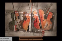 Handgemaltes Gemälde 'Quartett der Geigen' 120x80cm | inkl. Echtheitszertifikat