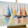 Handgemaltes Gemälde 'Rainbow Regatta' 120x60cm | inkl. Echtheitszertifikat