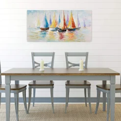 Handgemaltes Gemälde 'Rainbow Regatta' 120x60cm | inkl. Echtheitszertifikat
