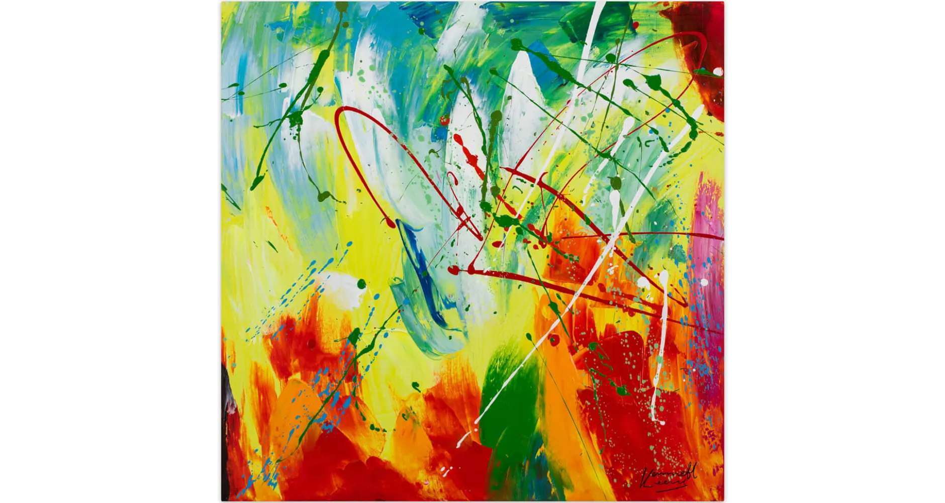 Handgemaltes Gemälde 'Rainbow Vitality' 60x60cm | inkl. Echtheitszertifikat