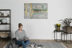 Handgemaltes Gemälde 'Riverside Stroll' | inkl. Echtheitszertifikat