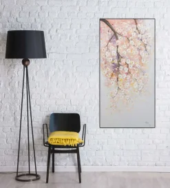 Handgemaltes Gemälde 'Rosa Blütenregen' 60x120cm | inkl. Echtheitszertifikat