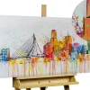 Handgemaltes Gemälde 'Rotterdam Skyline Silhouette' 120x60cm | inkl. Echtheitszertifikat