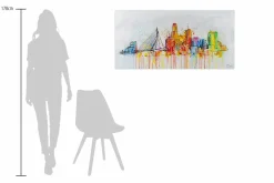 Handgemaltes Gemälde 'Rotterdam Skyline Silhouette' 120x60cm | inkl. Echtheitszertifikat