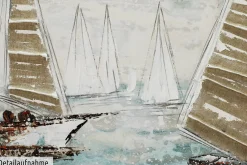 Handgemaltes Gemälde 'Sailboat Racing' 140x70cm | inkl. Echtheitszertifikat